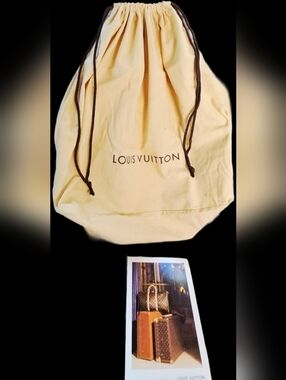 Louis Vuitton XXL Luggage Dust Bag Card Holder Set Travel Keepall Storage 23.5"